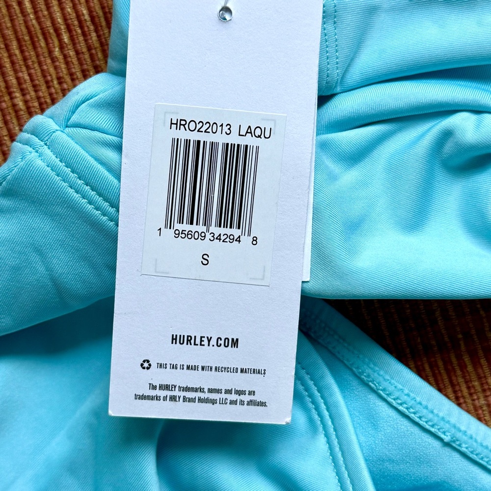 HURLEY Surf Suit Long Sleeve Baby Blue Knot Open Back S NWT Swim Bathing - Picture 6 of 7